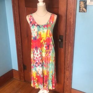 XL Bright Multicolored Dress with FREE Necklace ❤️